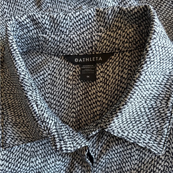 Athleta Women’s Braiden Textured Shirt Jacket Black & White Size 1X #882490 - Picture 11 of 16